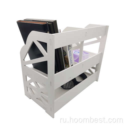 Узкий мини-стол с белой лестницей-органайзером